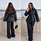Prešívaná kimono bunda – čierna