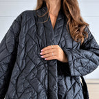 Prešívaná kimono bunda – čierna