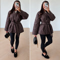 Prešívaná kimono bunda – čokoládová
