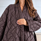 Prešívaná kimono bunda – čokoládová