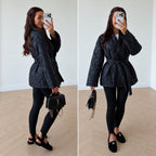 Prešívaná kimono bunda – tmavomodrá