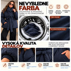 Prešívaná bunda PUFFER s opaskom – tmavomodrá