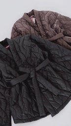 Prešívaná kimono bunda – čierna