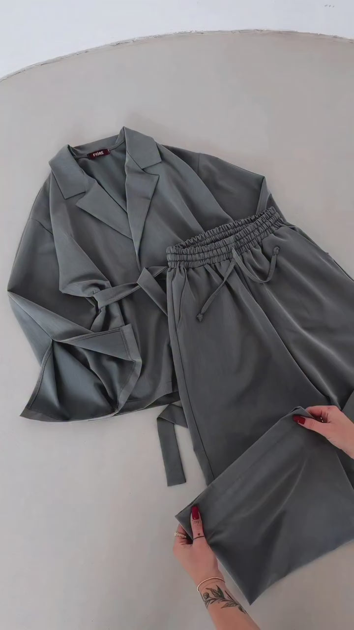Súprava KIMONO s opaskom – béžová