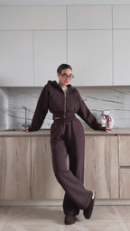 Súprava COZY s kapucňou – čokoládová