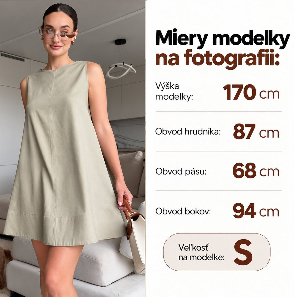 Áčkové šaty MILANIA – khaki