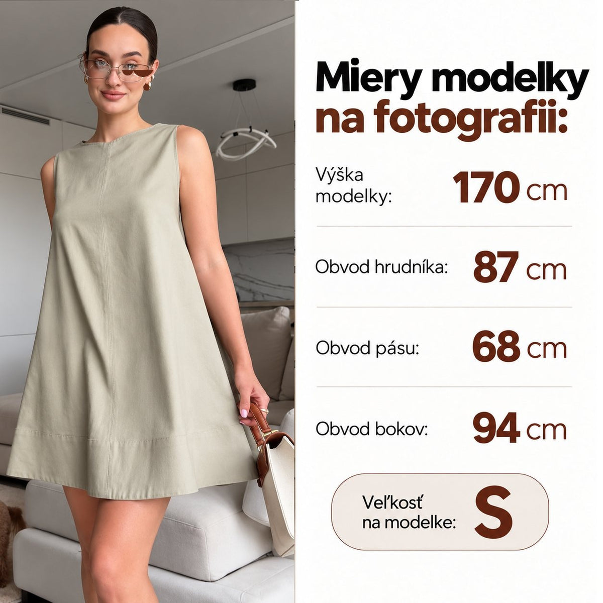 Áčkové šaty MILANIA – khaki