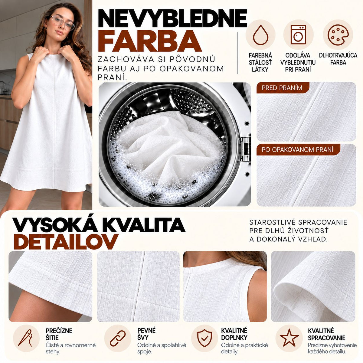 Áčkové šaty MILANIA – mliečna