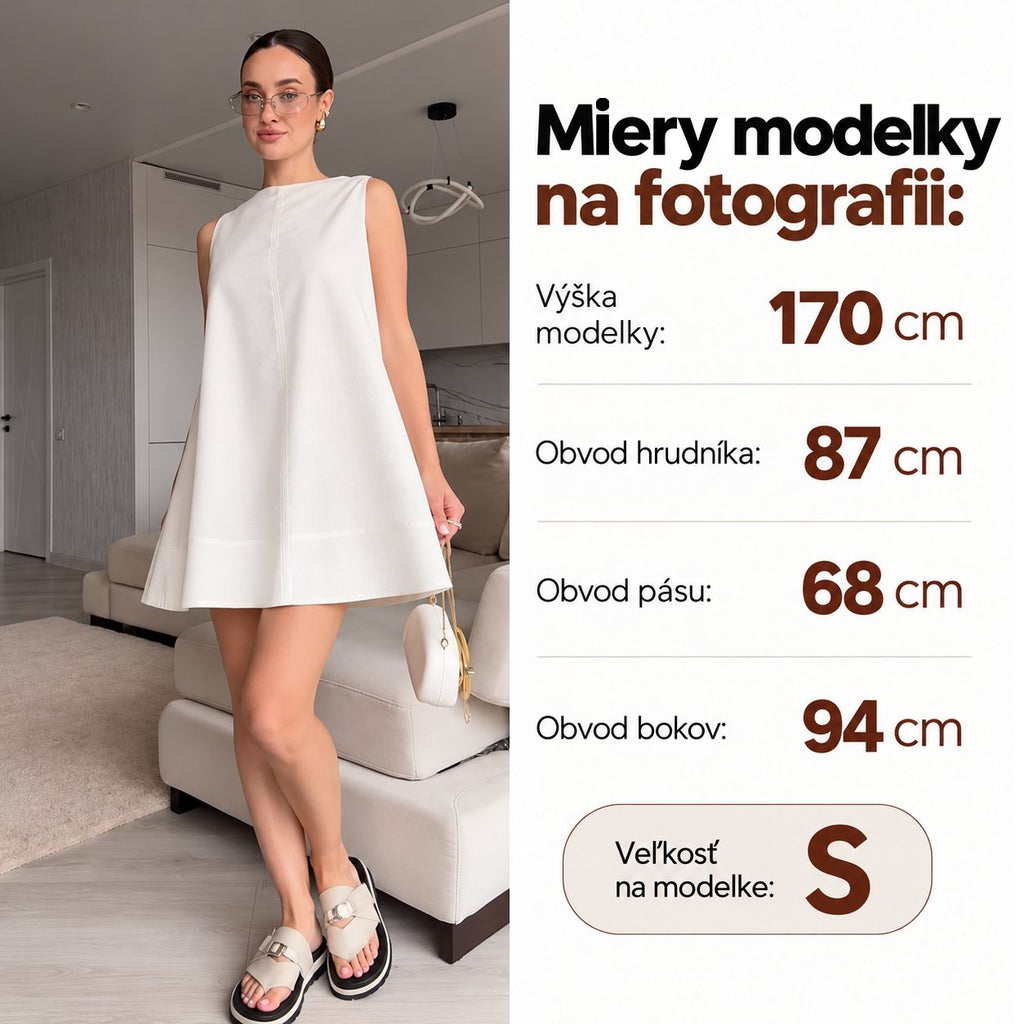 Áčkové šaty MILANIA – mliečna
