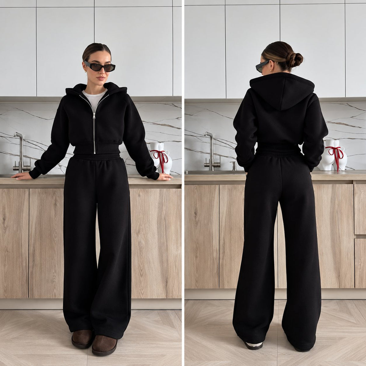 Súprava COZY s kapucňou – čierna