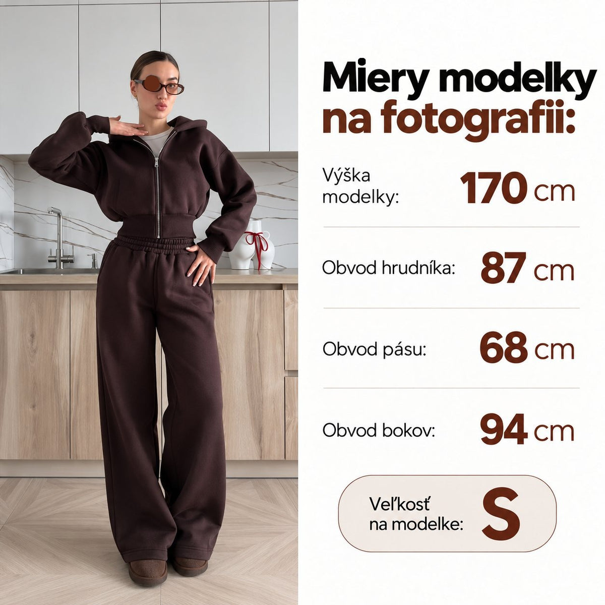 Súprava COZY s kapucňou – čokoládová