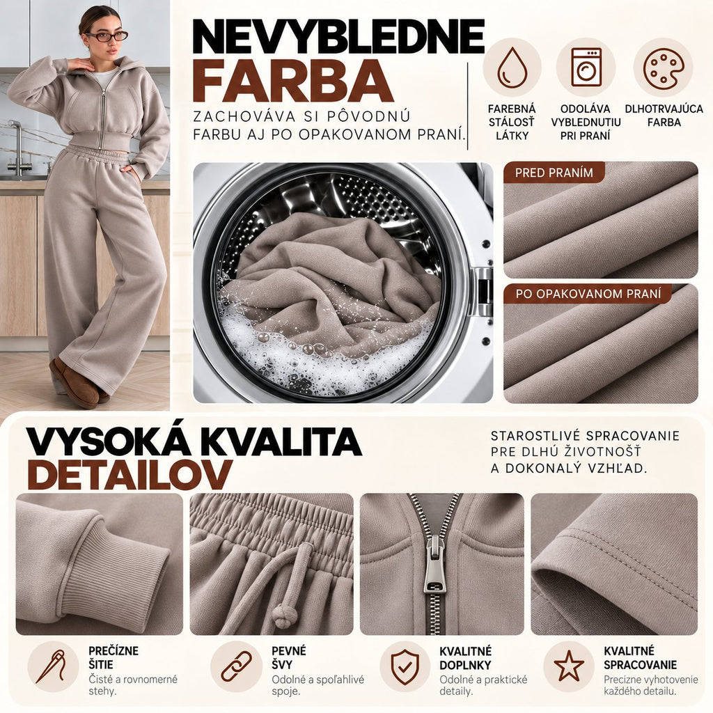 Súprava COZY s kapucňou – mliečna sivá