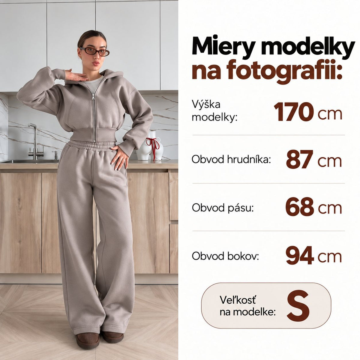 Súprava COZY s kapucňou – mliečna sivá