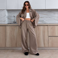 Súprava KIMONO s opaskom – béžová