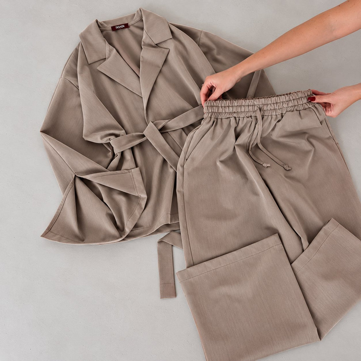 Súprava KIMONO s opaskom – béžová