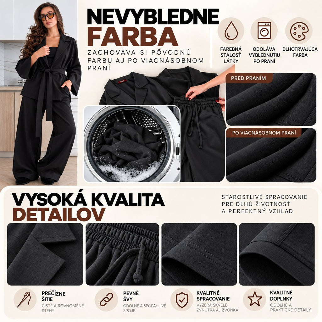 Súprava KIMONO s opaskom – čierna