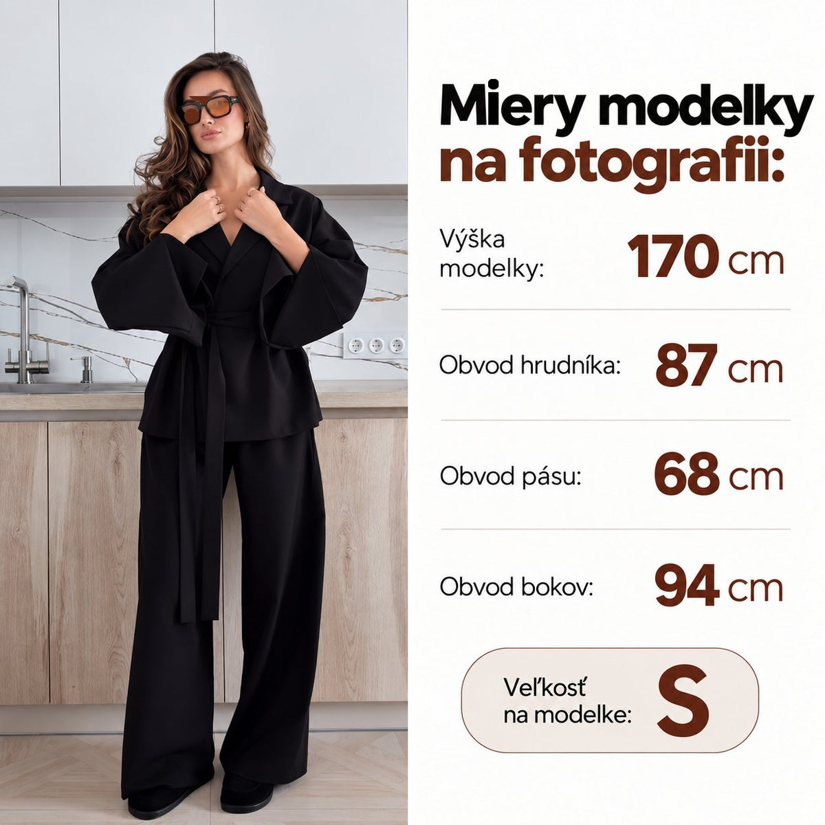 Súprava KIMONO s opaskom – čierna