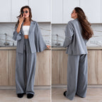 Súprava KIMONO s opaskom – sivomodrá