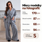 Súprava KIMONO s opaskom – sivomodrá