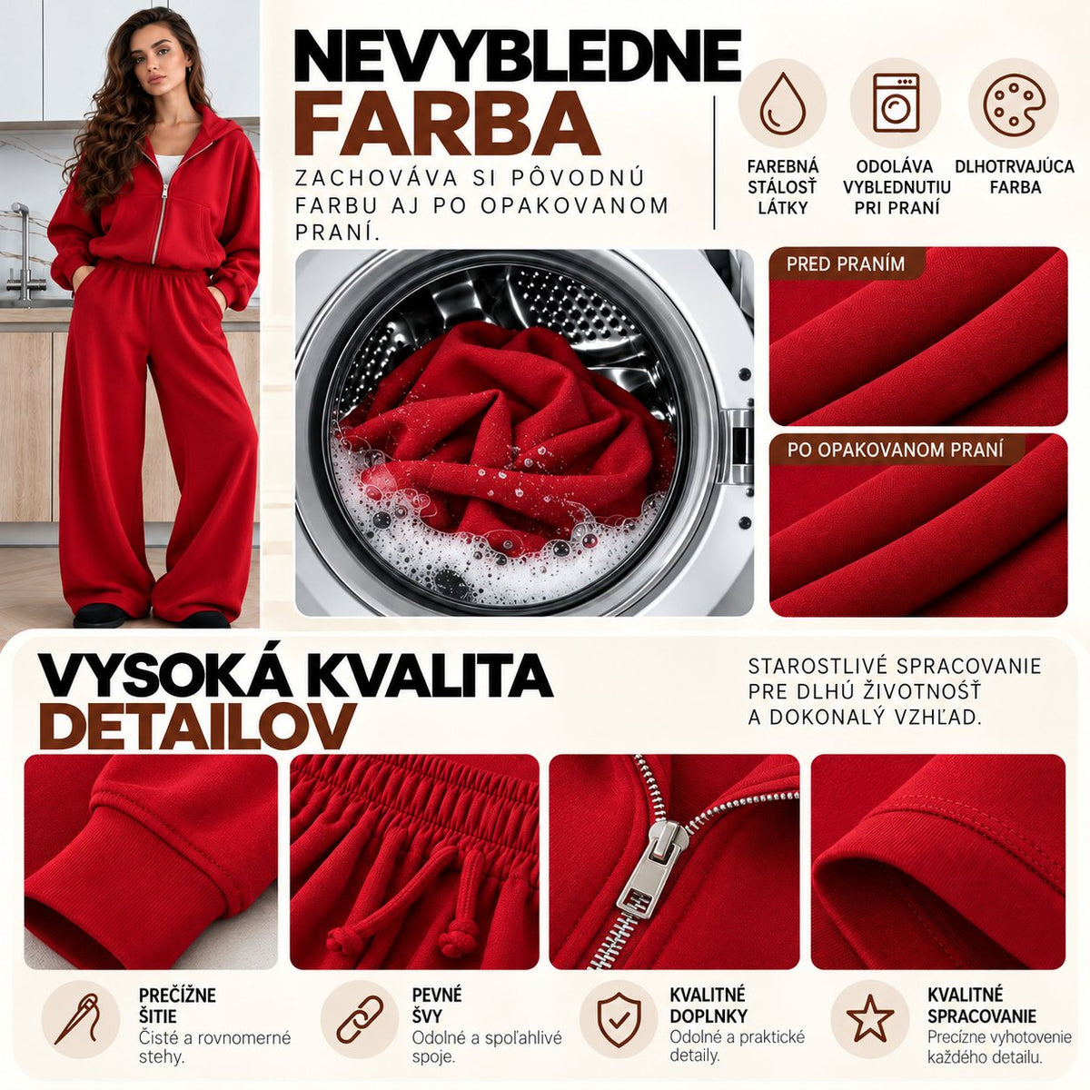 Oversize súprava SOFT – červená