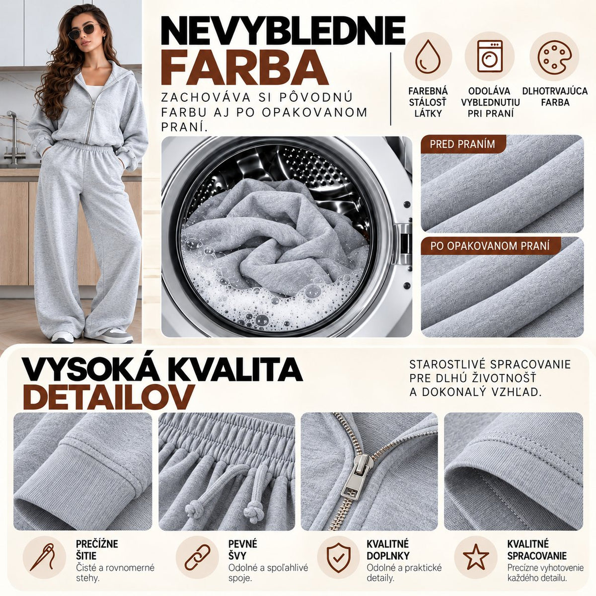 Oversize súprava SOFT – sivý melír