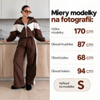 Súprava RETRO s kontrastnými vsadkami – čokoládovo-biela