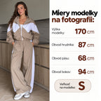 Súprava RETRO s kontrastnými vsadkami – taupe-biela