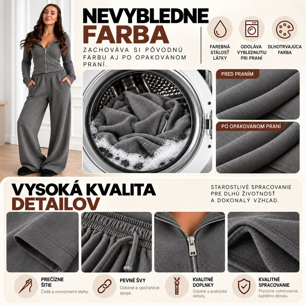 Rebrovaná súprava RIB – sivý melír
