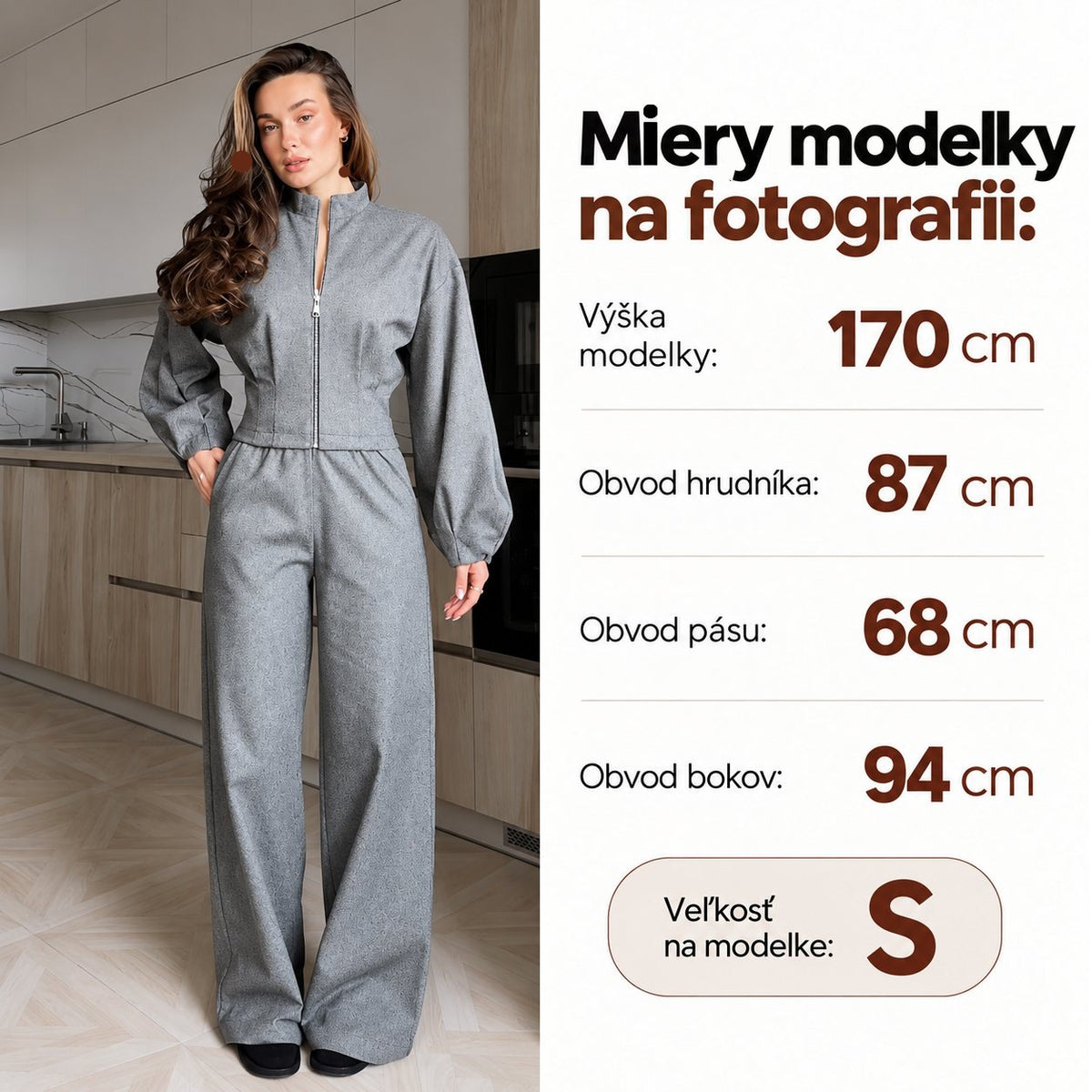 Súprava SILUETA so zipsom – grafitová