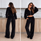 Velúrová súprava VELVET – čierna