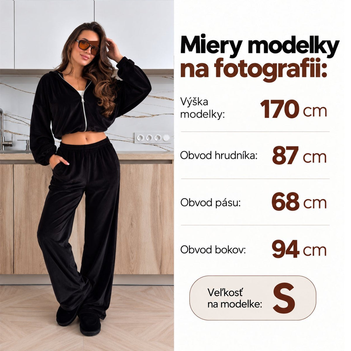 Velúrová súprava VELVET – čierna