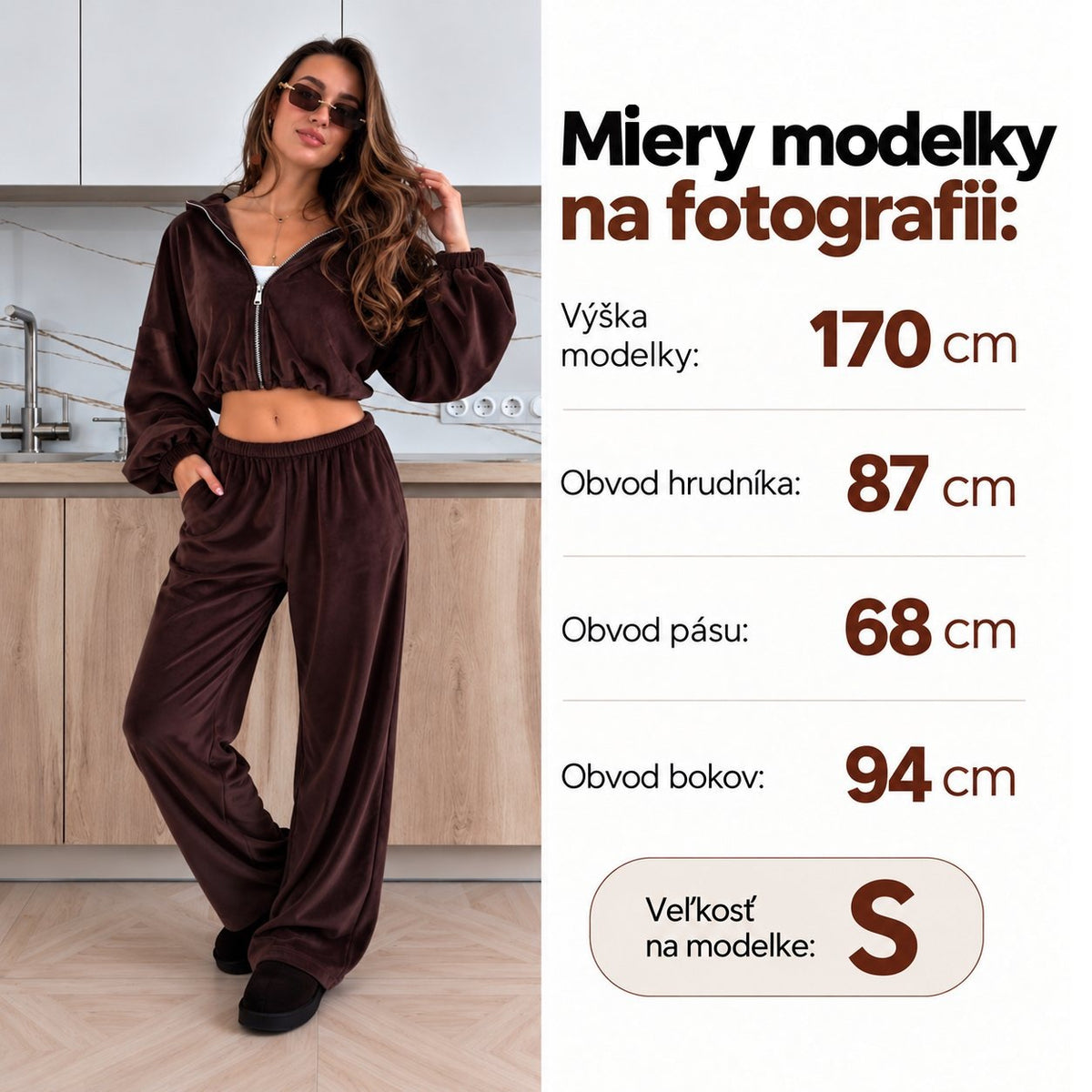 Velúrová súprava VELVET – čokoládová