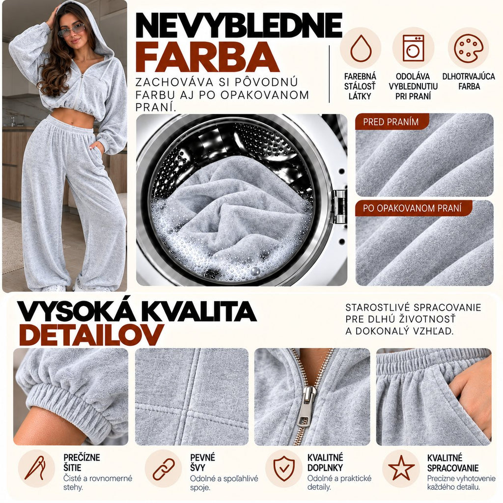 Velúrová súprava VELVET – sivý melír